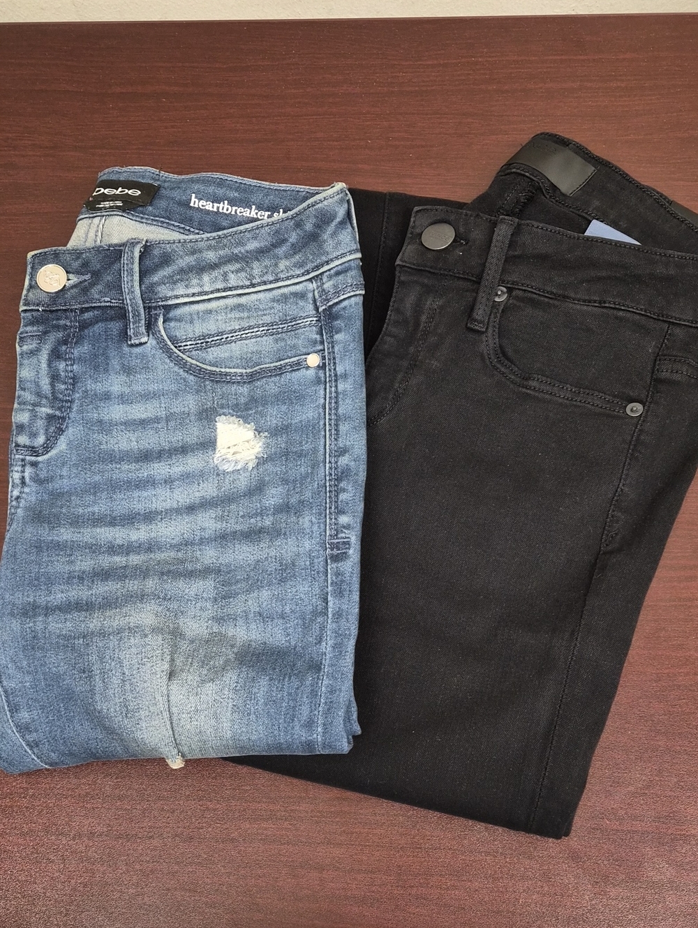 bebe/ Vince Skinny Jeans Bundle — Distressed Blue & Black Size 25